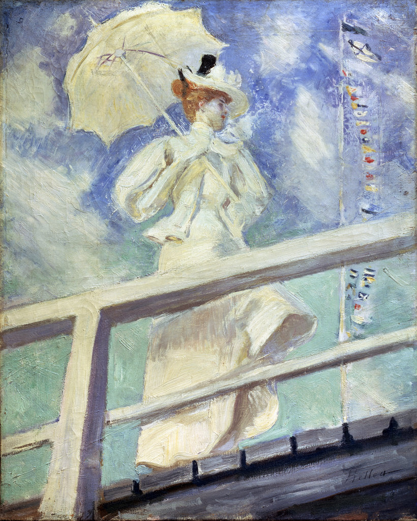 Detail of Lady in White, late 19th century(?). by Paul Helleu