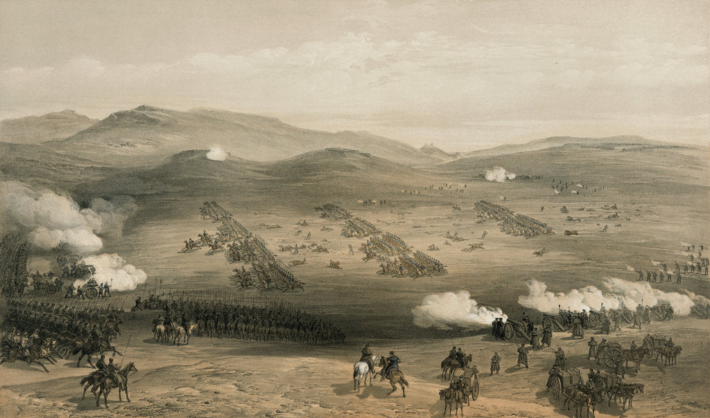 Detail of The Charge of the Light Brigade at the Battle of Balaclava, 25 October 1854, 19th century by William Simpson