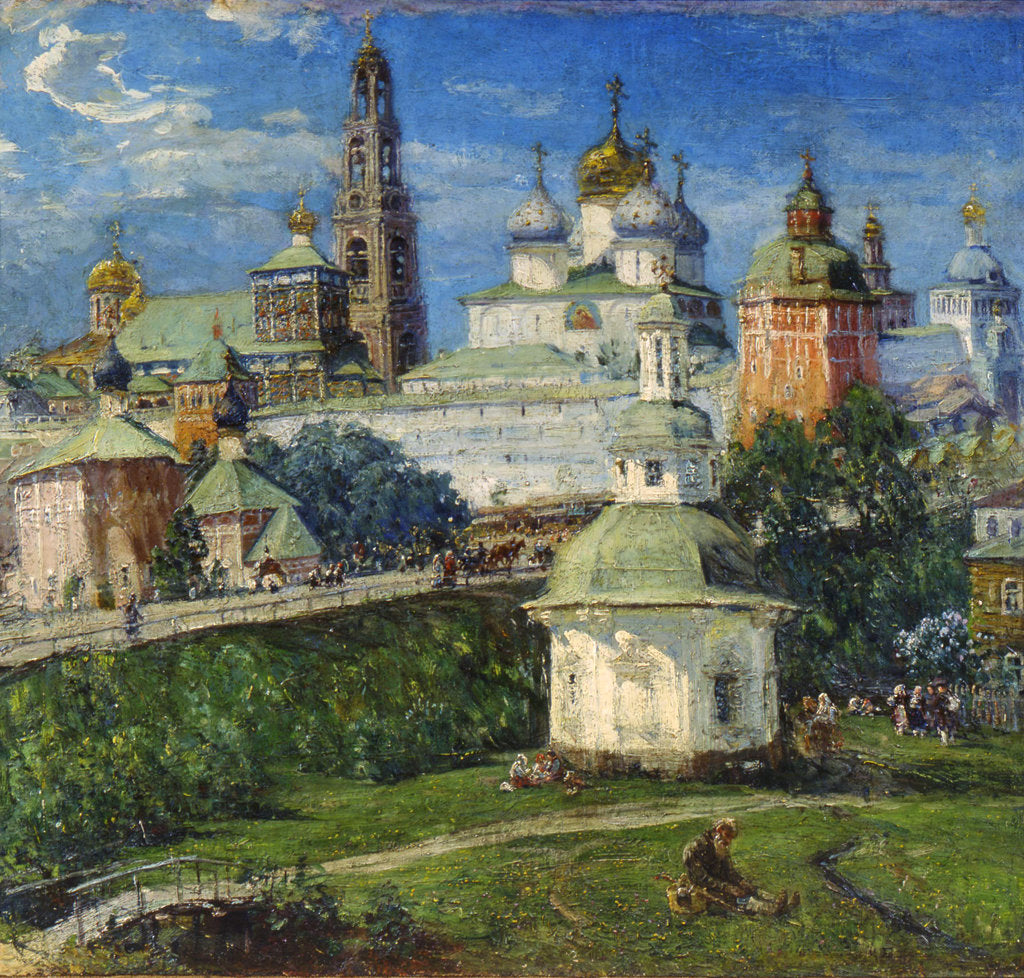 Detail of The Trinity Lavra of St Sergius in Sergiyev Posad, 1910s. by Michail Boskin