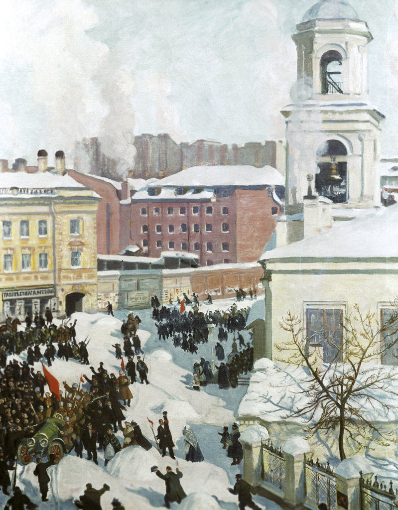 Detail of February 27th, 1917, 1917. by Boris Mikhajlovich Kustodiev