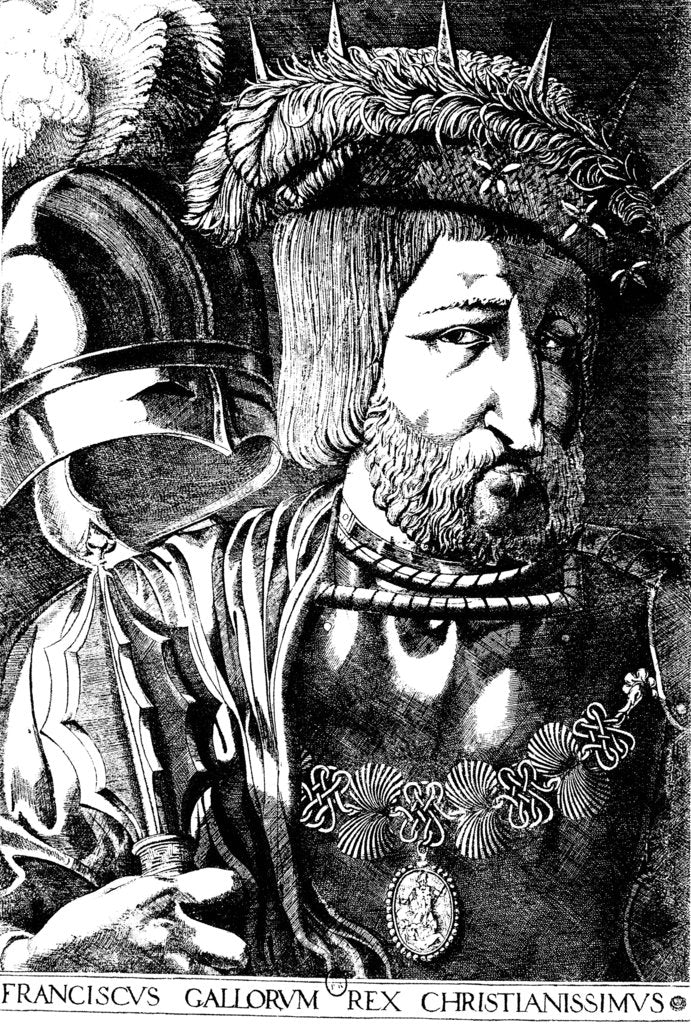 Detail of Francis I, King of France, 1536. by Jacques Prevost