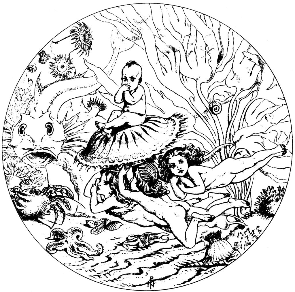 Detail of Illustration from the fairy tale The Water-Babies, by Charles Kingsley, 1863. by Noel Paton