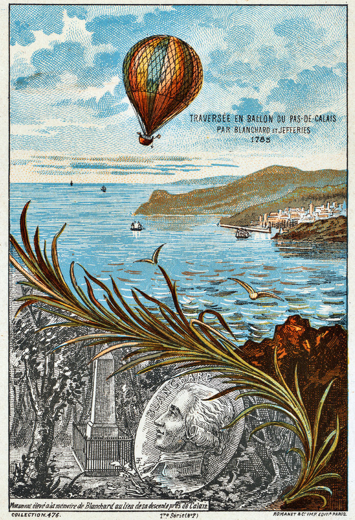 Detail of Crossing of the English Channel by Blanchard and Jeffries, 1785 (1890s) by Anonymous