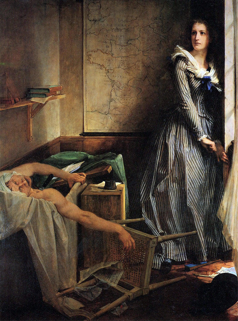 Detail of Charlotte Corday after the murder of Marat, 1861. by Paul-Jacques-Aime Baudry