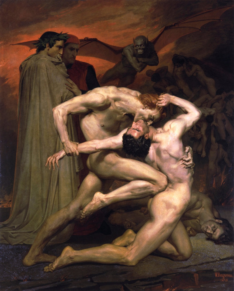 Detail of Dante and Virgil in Hell, 1850. by William-Adolphe Bouguereau