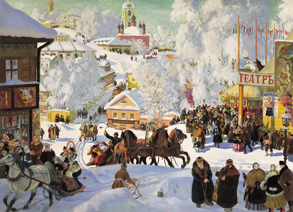 Detail of Shrovetide, 1919. by Boris Mikhajlovich Kustodiev