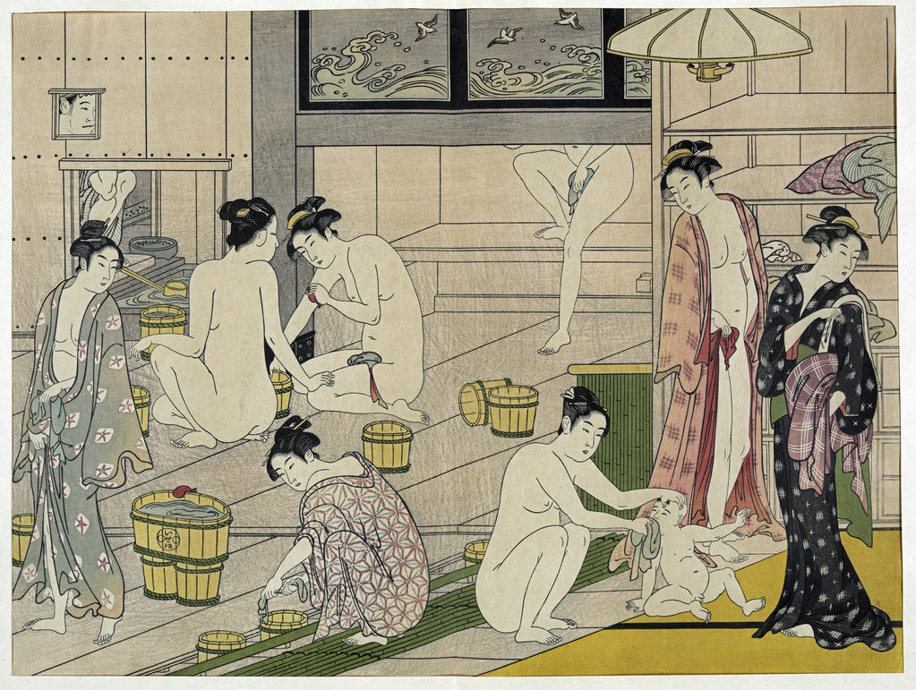 Detail of The Bathhouse Women, 1790s. by Torii Kiyonaga