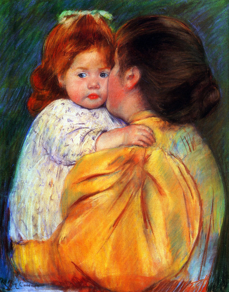 Detail of Maternal Kiss, 1896. by Mary Cassatt