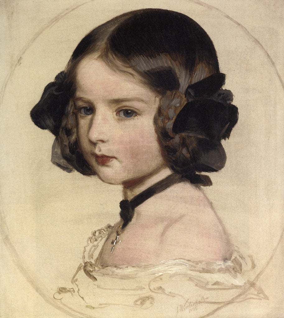 Detail of Princess Clotilde of Saxe-Coburg and Gotha,, 1855. by Franz Xaver Winterhalter