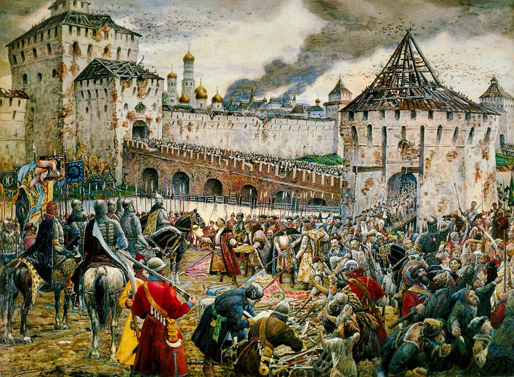 Detail of The expulsion of Polish invaders from the Moscow Kremlin, 1612 (late 19th or early 20th century) by Ernest Ernestovich Lissner