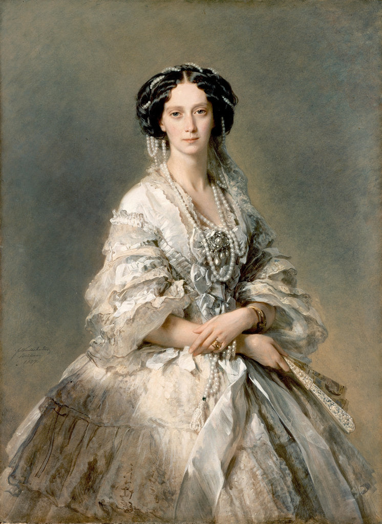 Detail of Portrait of Maria Alexandrovna, 1857 by Franz Xaver Winterhalter
