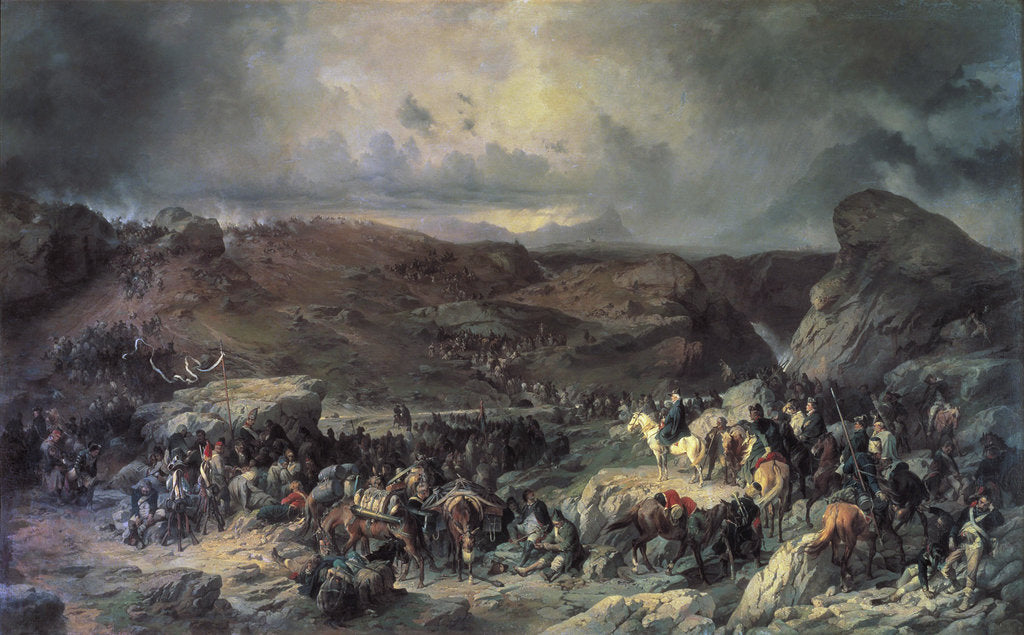 Detail of Army of Alexander Suvorov crossing the St Gotthard Pass, September 1799 (19th century). by Alexander von Kotzebue