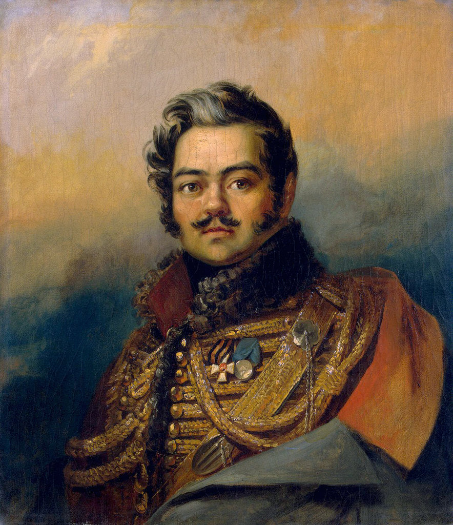 Detail of Denis Davydov, Russian soldier and poet, c1828. by George Dawe