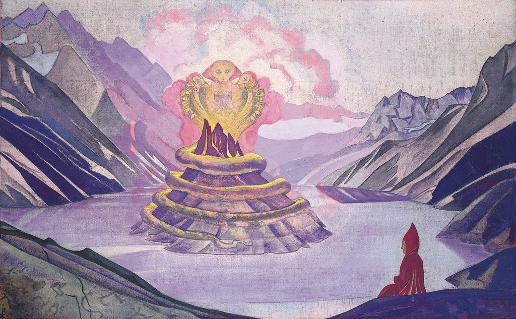 Detail of Nagarjuna Conqueror of the Serpent, 1925. by Nicholas Roerich