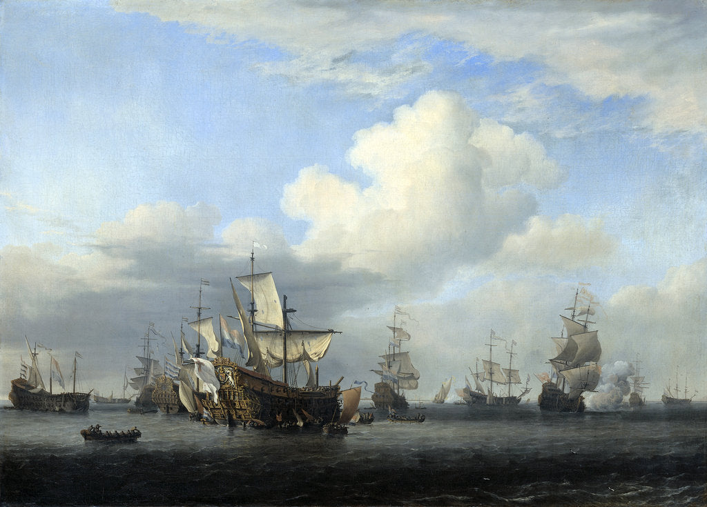 Detail of The captured Swiftsure, Seven Oaks, Loyal George and Convertine..., c1666 by Willem van de Velde the Younger