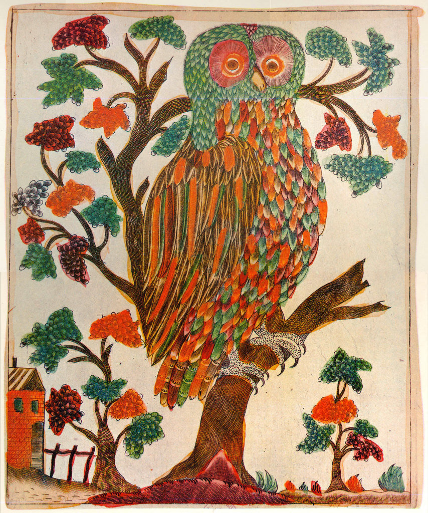 Detail of Owl, Lubok print by Anonymous
