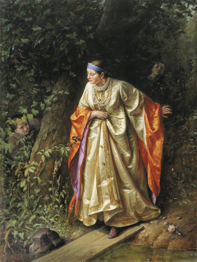 Detail of Hide and Seek, 1893. by Sergei Gribkov