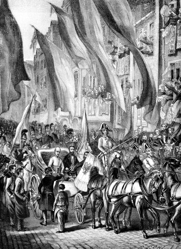 Detail of Entry of Archduke John of Austria into Frankfurt, Germany, 11 July 1848. by Anonymous