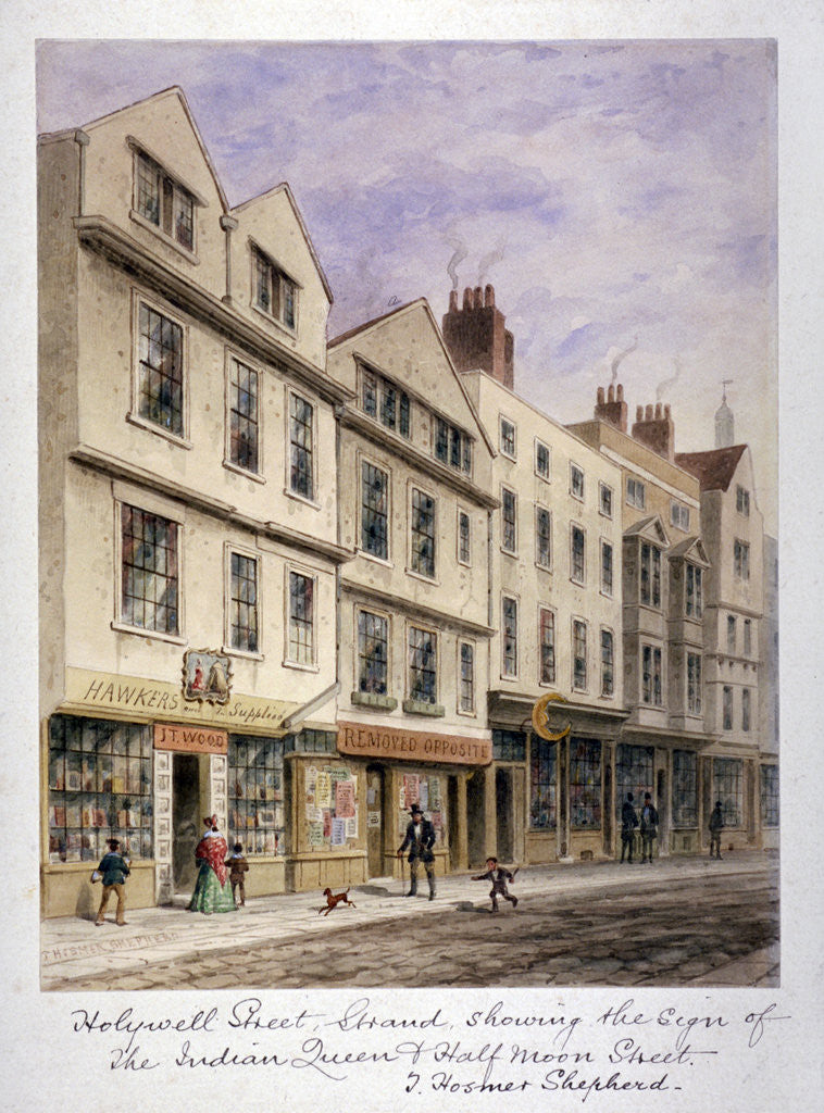 Detail of Holywell Street, Westminster, London by Thomas Hosmer Shepherd