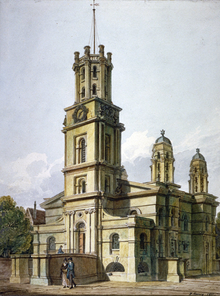 Detail of Church of St George in the East, Stepney, London by John Coney