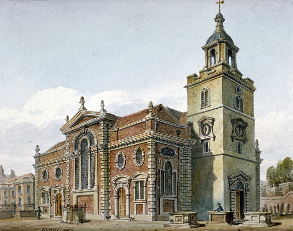 Detail of Church of St Mary, Whitechapel, London by John Coney