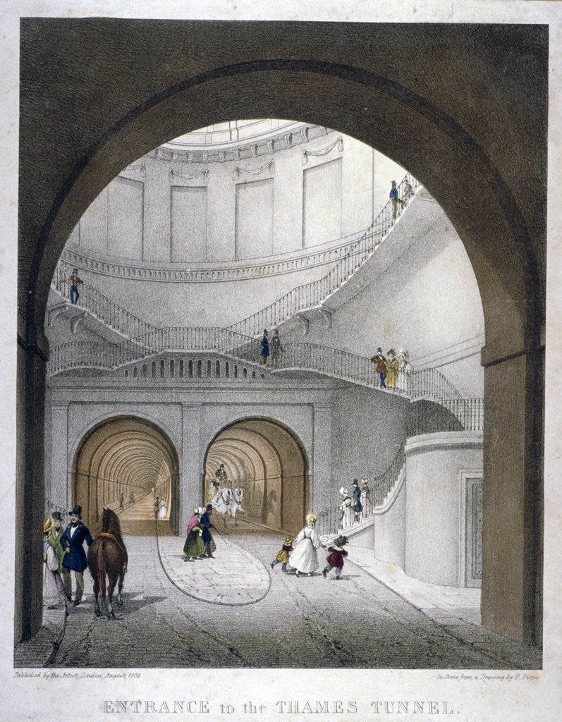 Detail of Entrance to the Thames Tunnel at Wapping, London by Anonymous