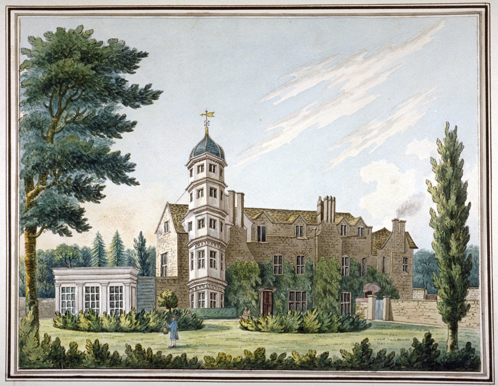 Detail of View of Clapham Manor House and its garden, Clapham, London by Anonymous