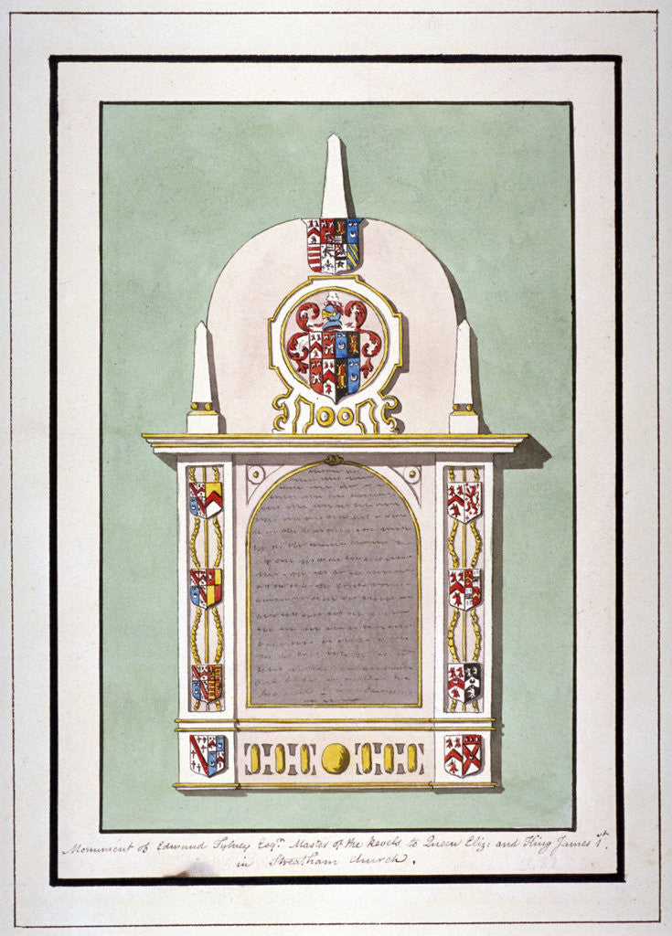 Detail of Monument to Edmund Tilney, St Leonard's Church, Streatham, London by Anonymous