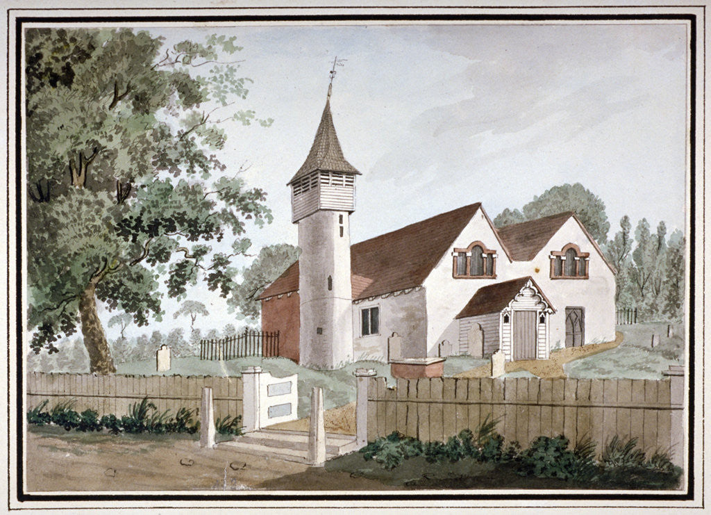 Detail of North-west view of the Church of St Nicholas, Tooting, Wandsworth, London by Anonymous