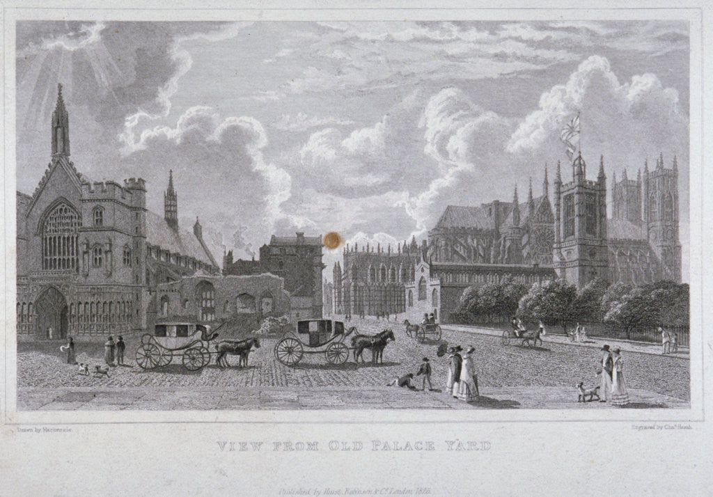 Detail of View from Old Palace Yard, Westminster, London by Charles Heath