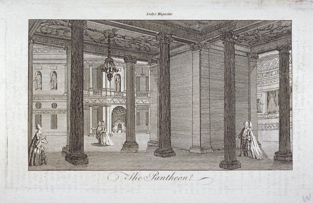 Detail of Interior view of the Pantheon, Oxford Street, Westminster, London by Anonymous