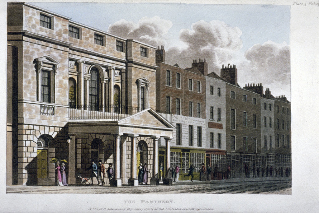 Detail of View of the Pantheon and adjoining premises on Oxford Street, Westminster, London by Anonymous