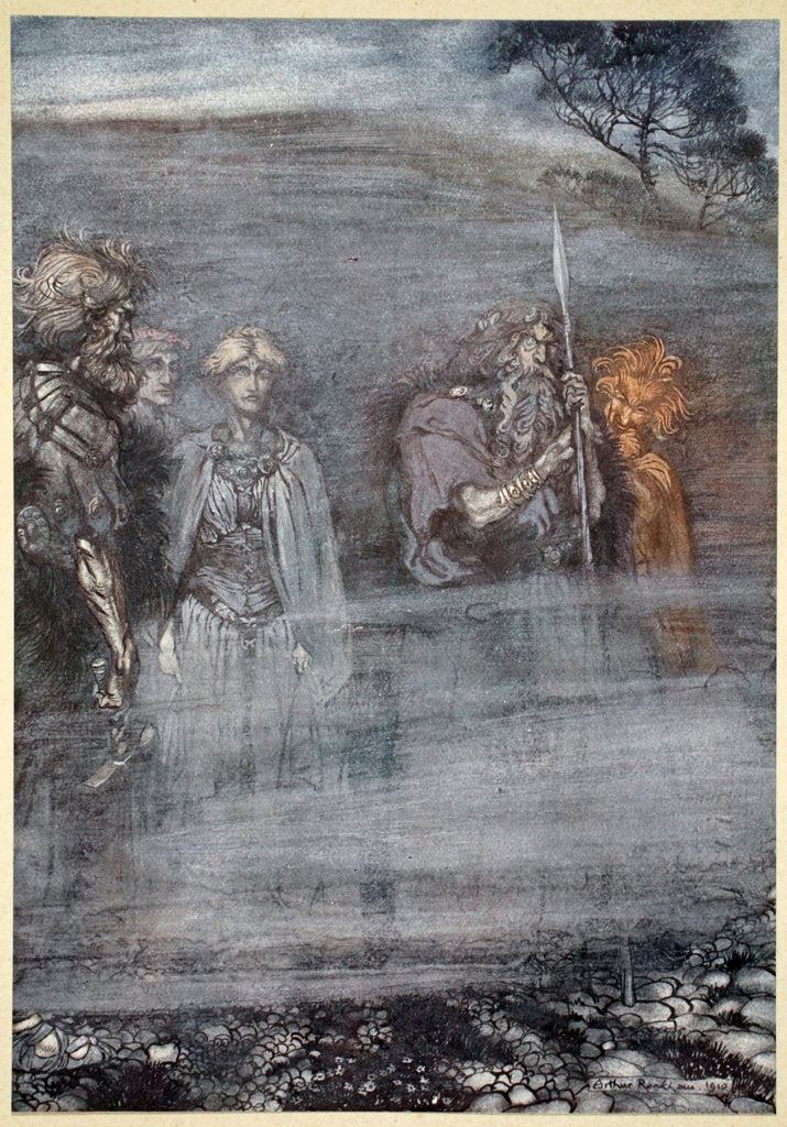 Detail of The Gods grow wan and aged at the loss of Freia by Arthur Rackham