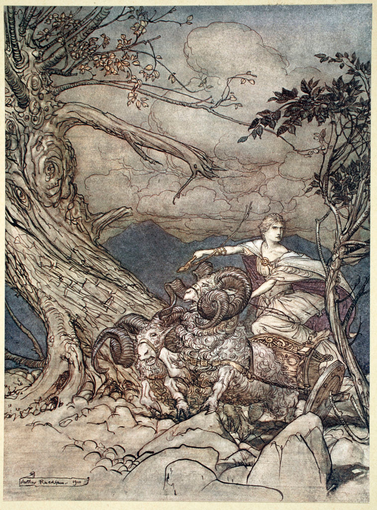 Detail of Fricka approaches in anger by Arthur Rackham