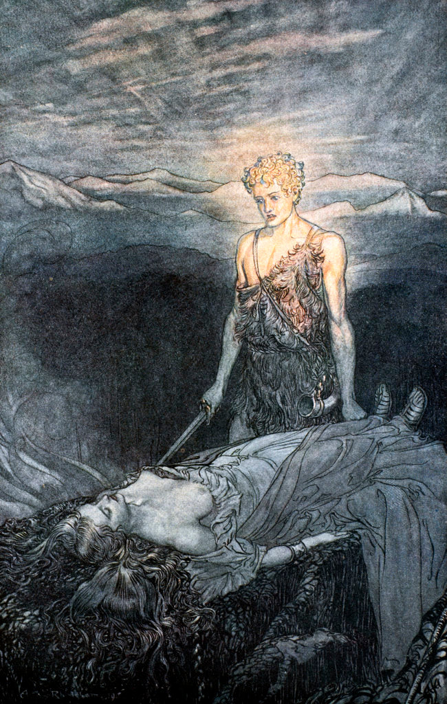 Detail of Illustration from Siegfried and the Twilight of the Gods by Arthur Rackham