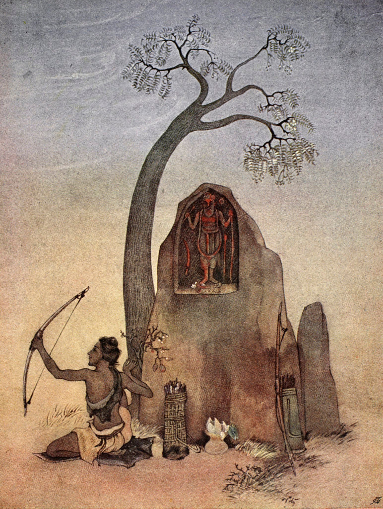 Detail of Ekalavya by Nandalal Bose