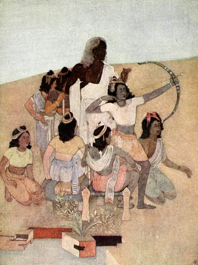 Detail of The Trial of the Princes by Nandalal Bose