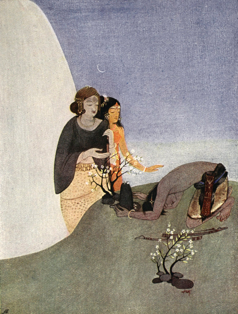 Detail of Kirat-Arjuna by Nandalal Bose
