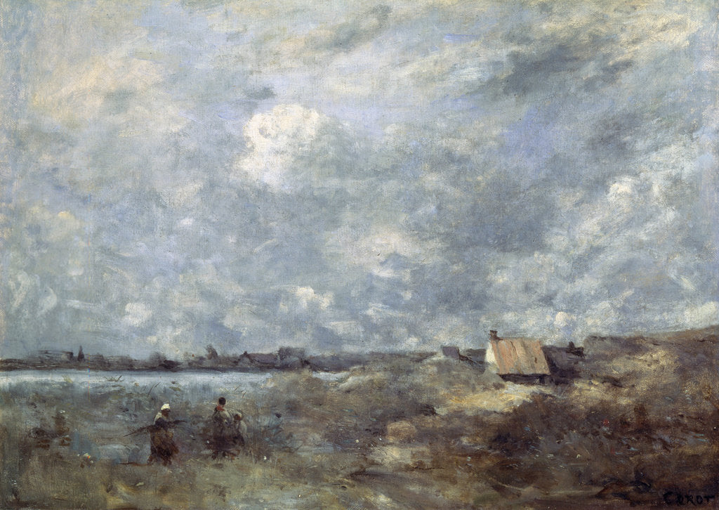 Detail of Stormy Weather. Pas de Calais, c1870. by Jean-Baptiste-Camille Corot