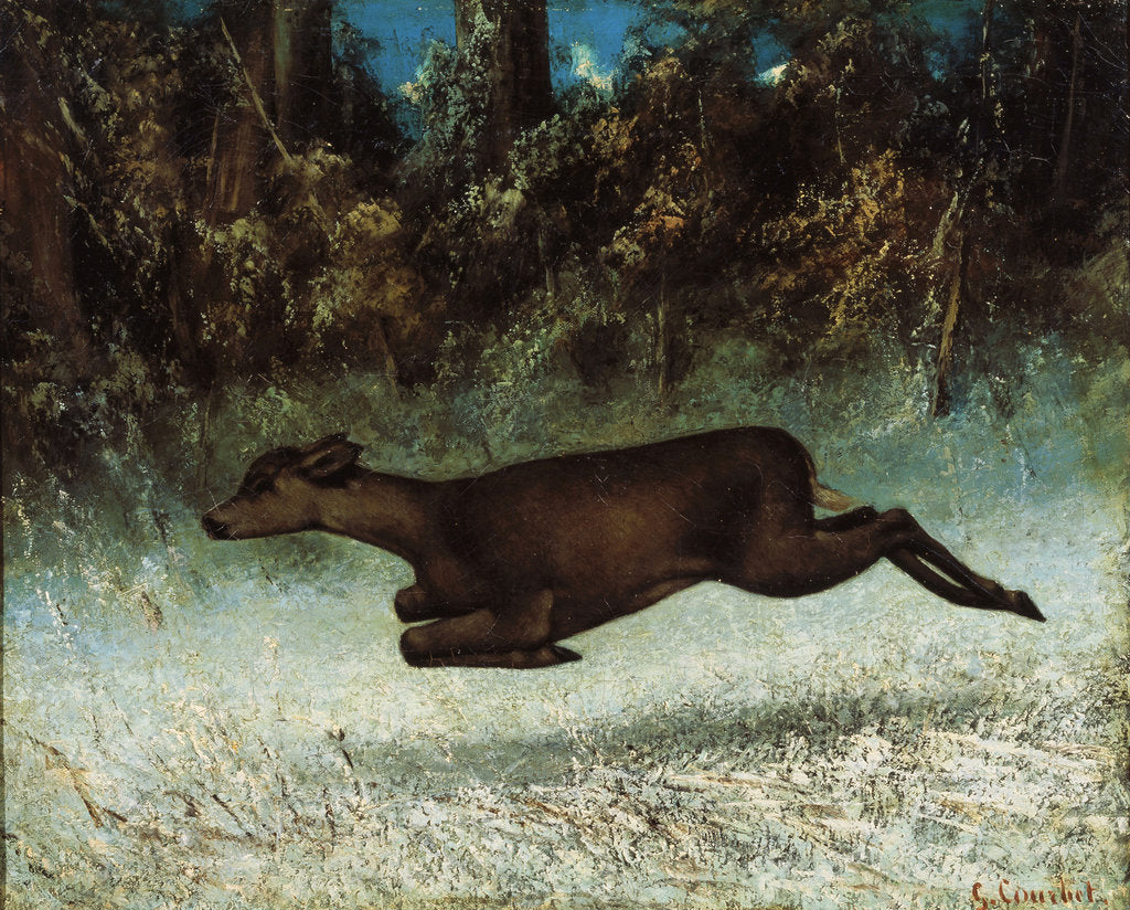Detail of Doe Leaping, 19th century. by Gustave Courbet