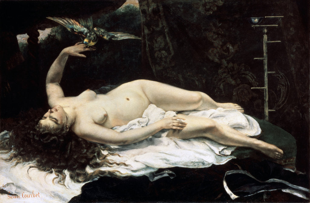 Detail of Woman with a Parrot, 1866. by Gustave Courbet