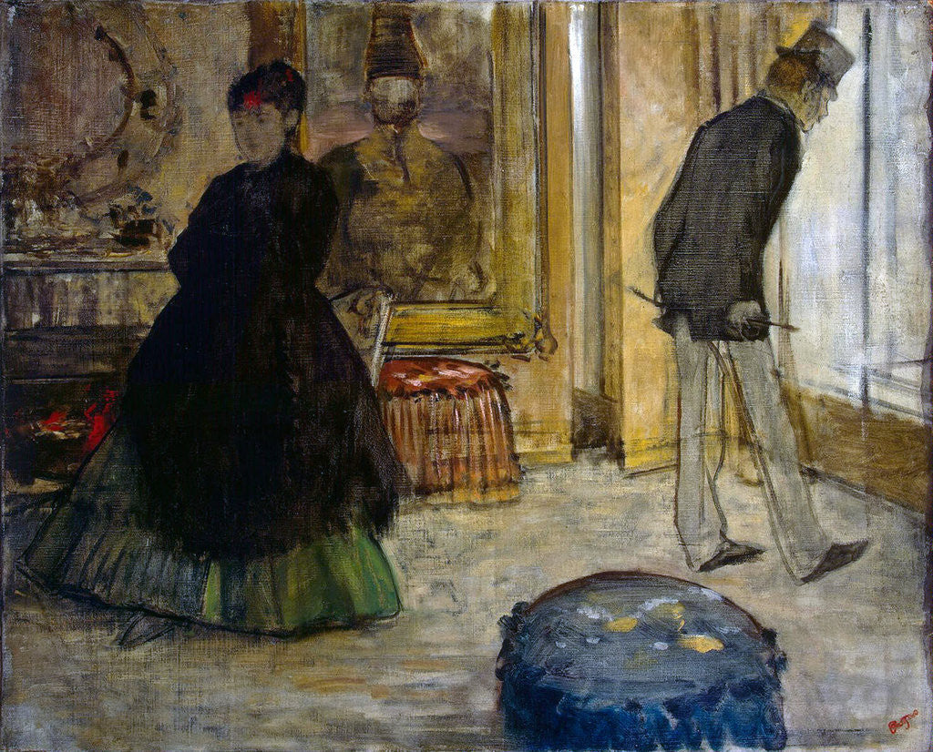 Detail of Interior with Two Figures by Edgar Degas