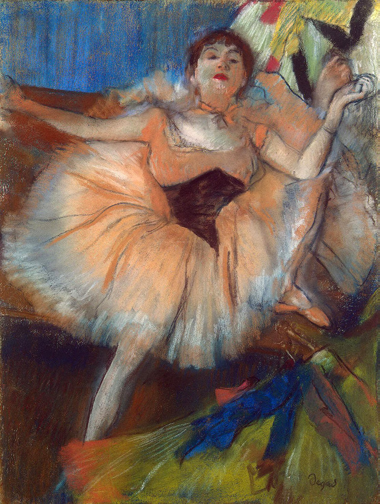 Detail of Seated Dancer by Edgar Degas