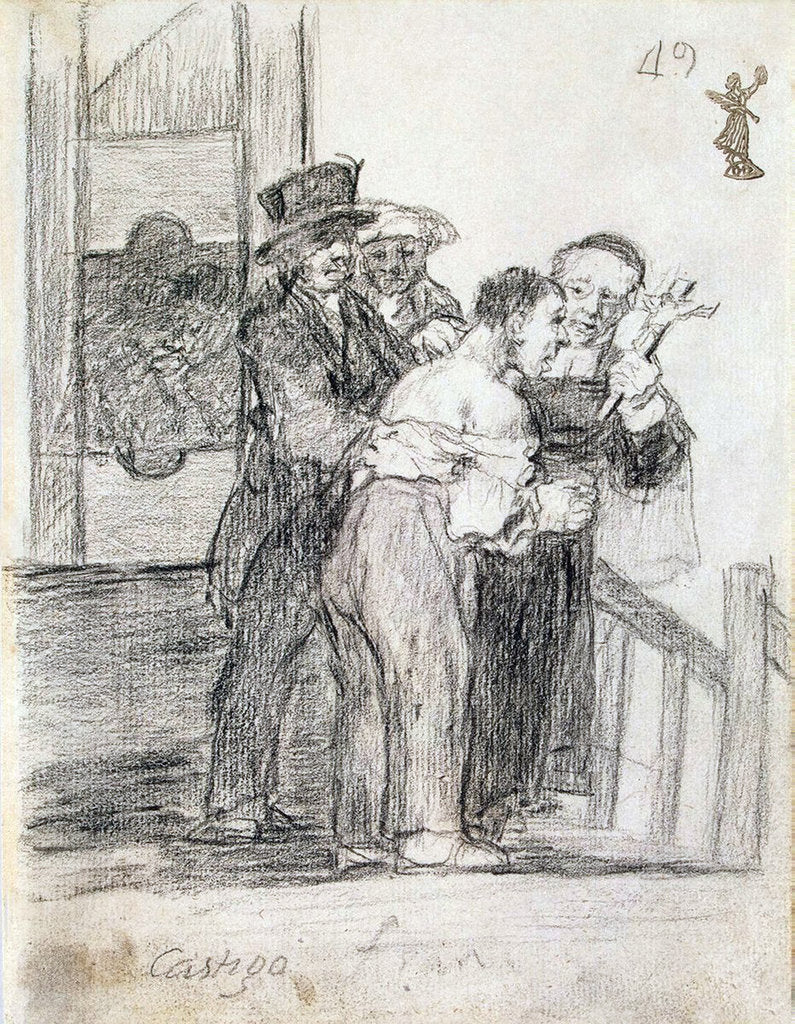 Detail of French Penalty, between 1824 and 1828. by Francisco Goya