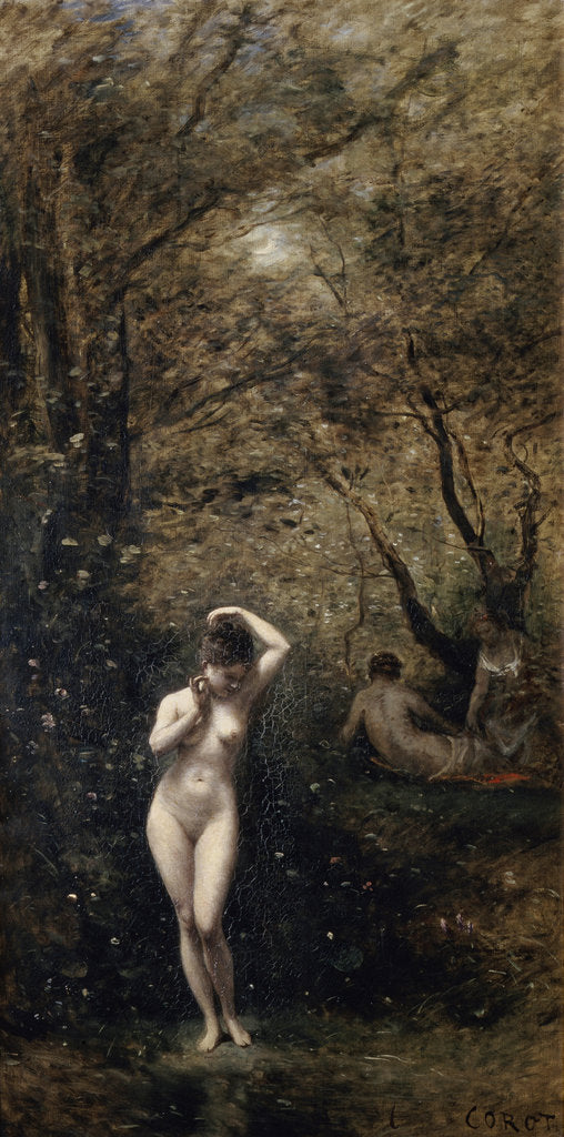 Detail of Diana Bathing, 1873-1874. by Jean-Baptiste-Camille Corot
