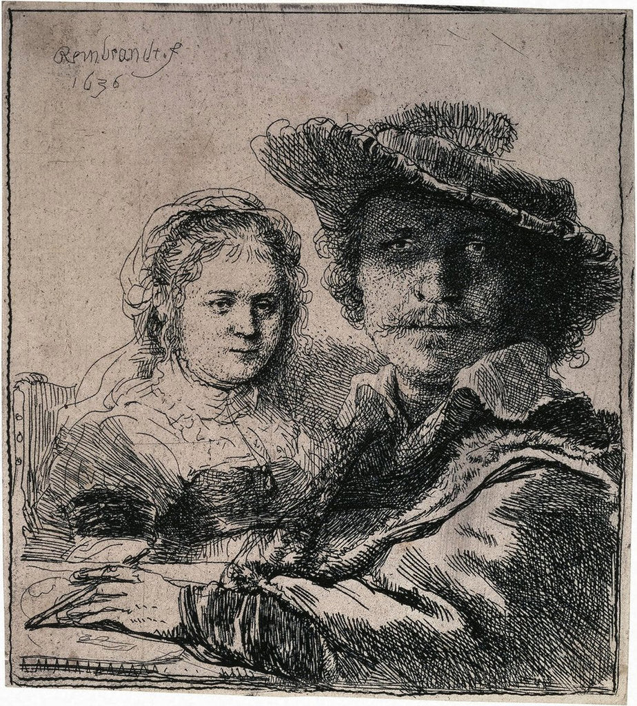 Detail of Self-Portrait with Saskia, 1636. by Rembrandt Harmensz van Rijn