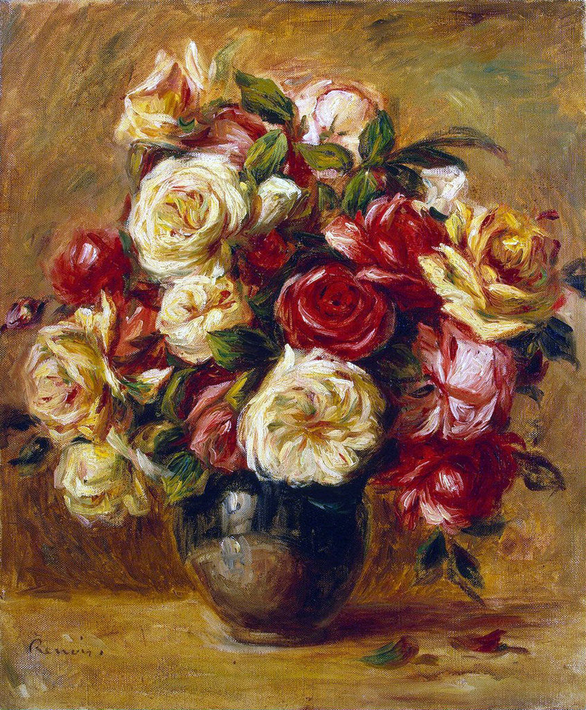 Detail of Bouquet of Roses by Pierre-Auguste Renoir