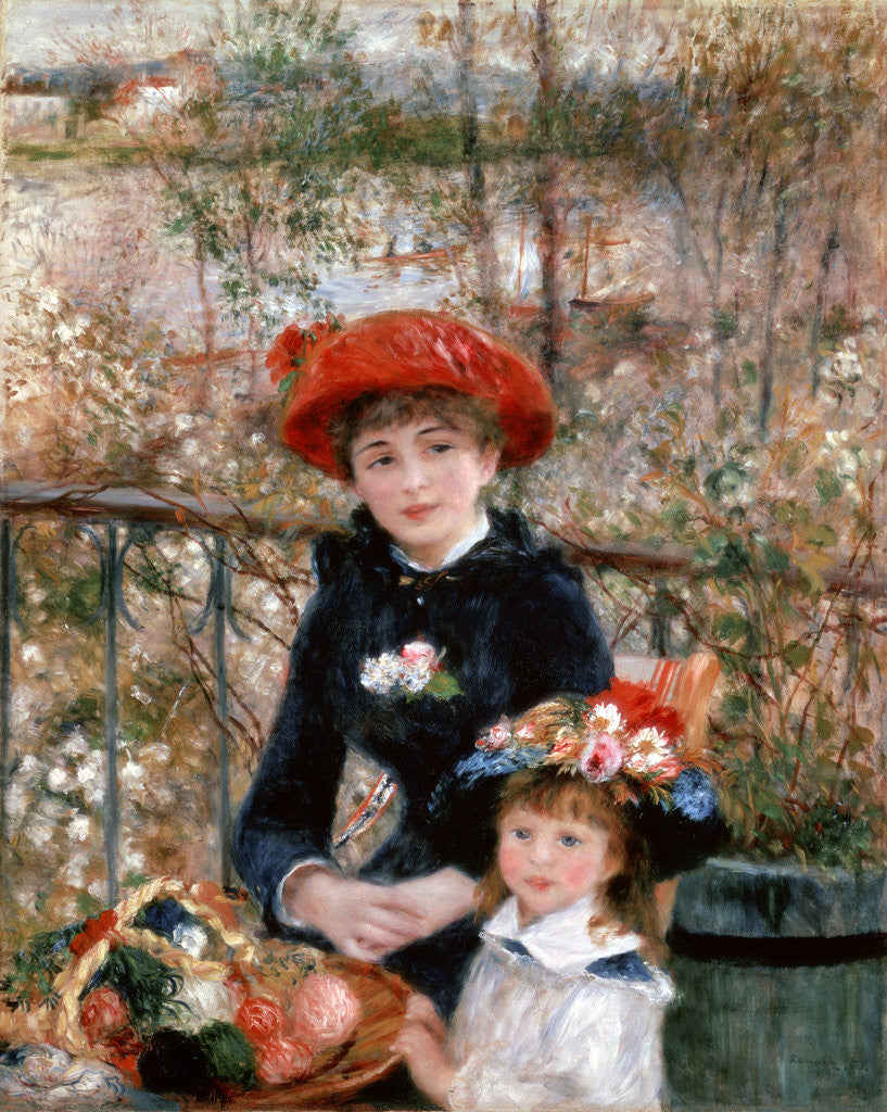 Detail of Two Sisters (On the Terrace) by Pierre-Auguste Renoir