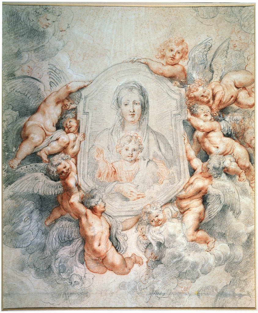 Detail of Madonna Adored by Angels (Madonna della Vallicella), 1608. by Peter Paul Rubens