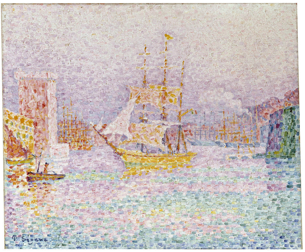 Detail of The Harbour at Marseilles by Paul Signac
